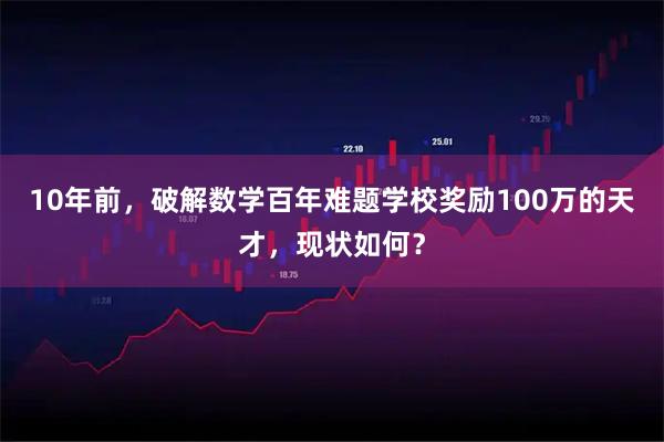 10年前，破解数学百年难题学校奖励100万的天才，现状如何？