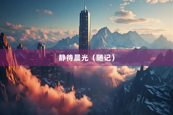 静待晨光（随记）